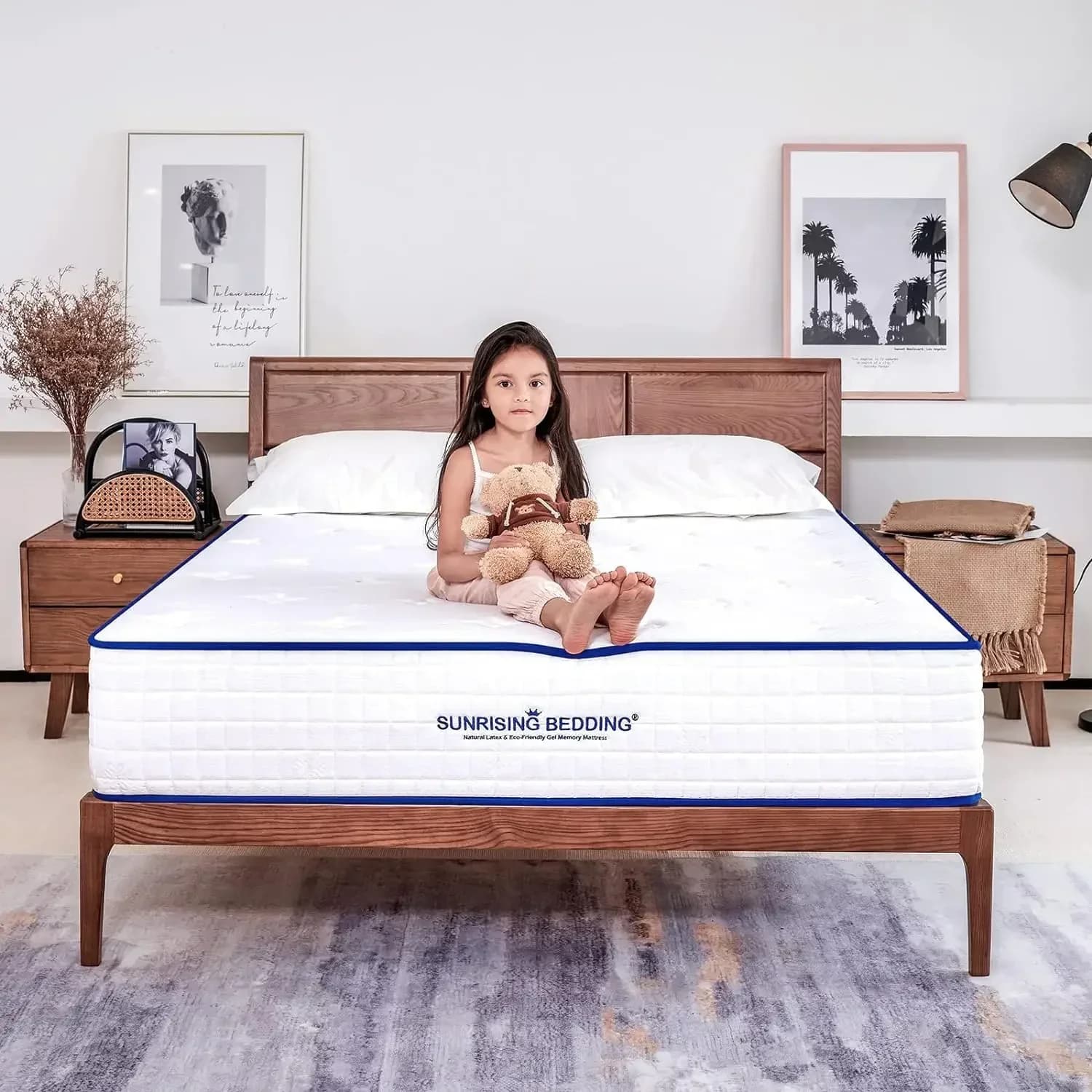 Sunrising Bedding 12 inch Natural Latex & Gel Infused Memory Foam Twin Mattress, Medium Firm, Non-Toxic & No Fiberglass, Assembl