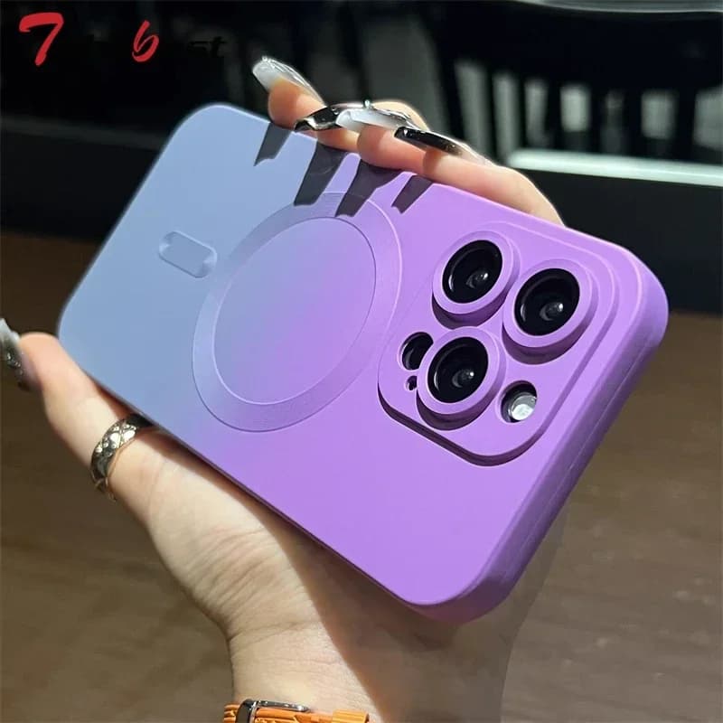 ColorFul Gradient For Magsafe Wireless Charging Case For iPhone 16 15 14 13 12 11 Pro Max Plus Soft Silicone Magnetic Cover