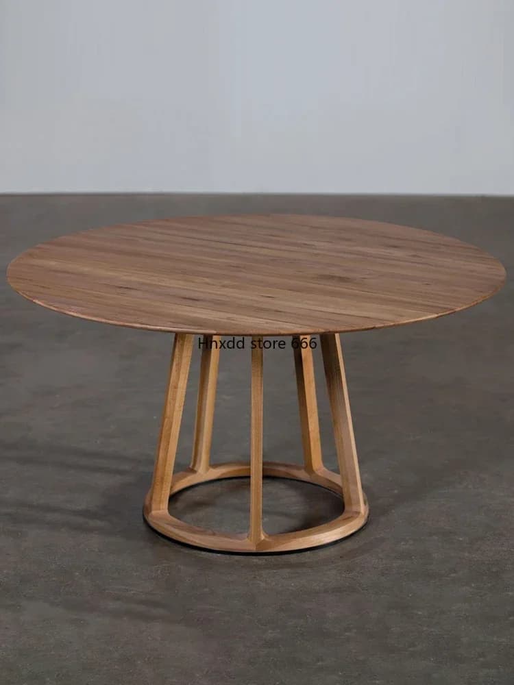 North American black walnut solid wood dining table round household