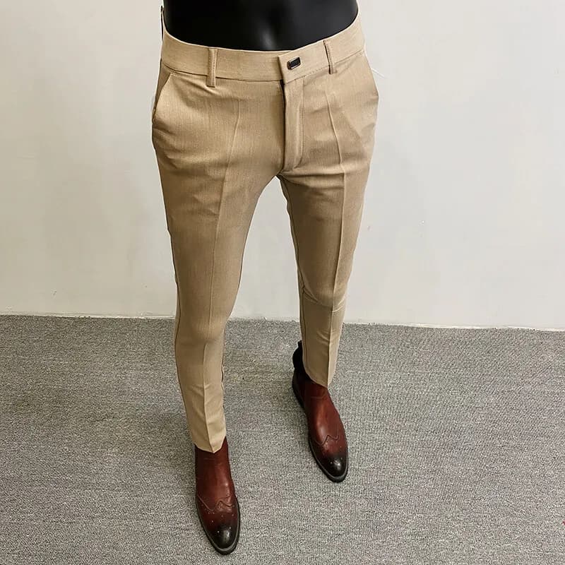 Men Suit Pants Hombre Pantalones 2024 Autumn Stretch Slim Formal Trousers for Men Fashion Casual Stripe Dress Pants Men Clothing