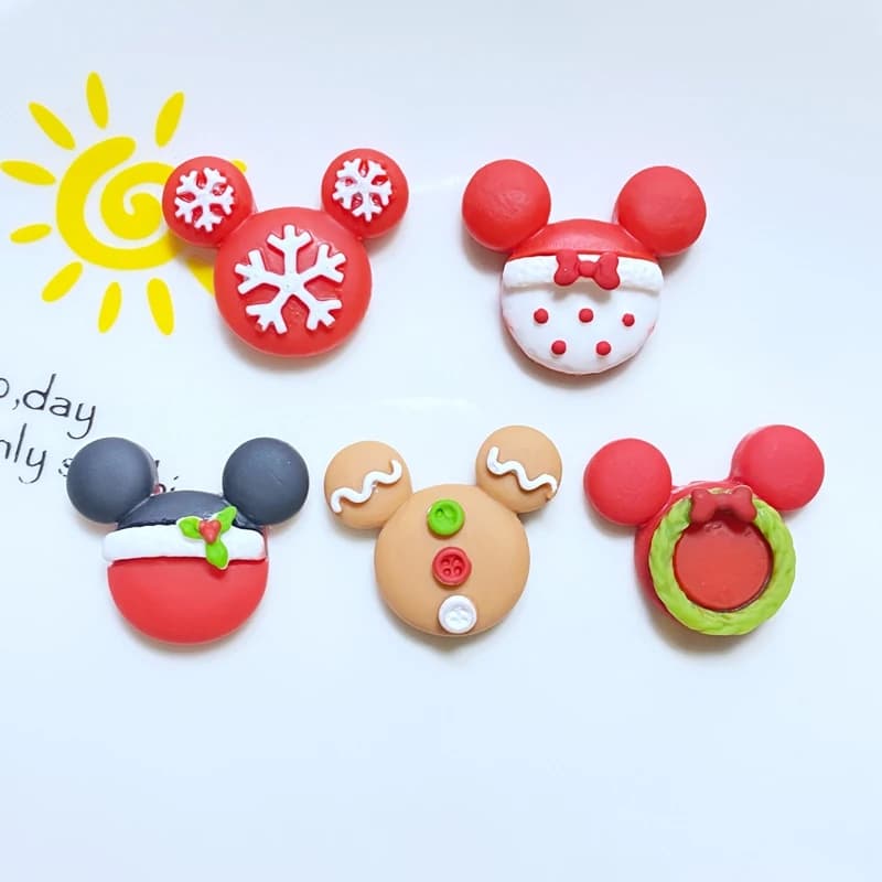10Pcs New Cute Mini Christmas Cartoon Series  Flat Back Resin Cabochons Scrapbooking DIY Jewelry Craft Decoration Accessories