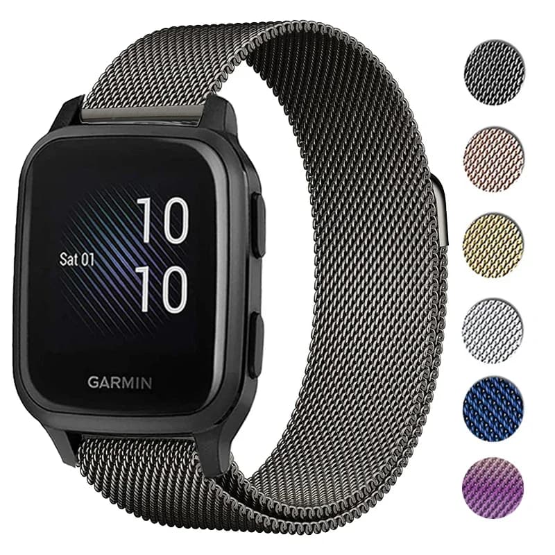 For Garmin Venu Sq Music Strap Stainless steel Magnetic loop Metal Bracelet For Garmin Venu 2 plus / Vivomove sport Wrist Band