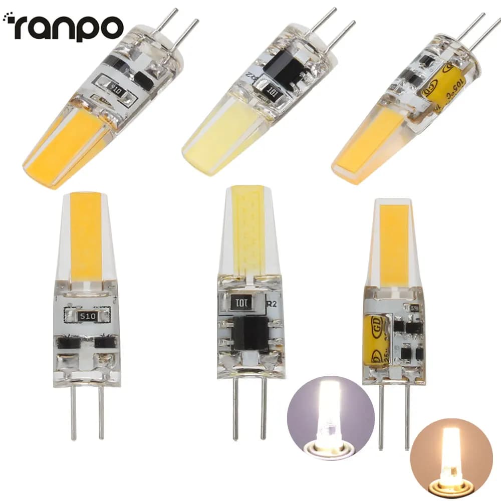 1pcs Mini Dimmable G4 LED COB Lamp 6W Bulb AC DC 12V 220V Candle Lights Replace 45W Halogen for Chandelier Spotlight White