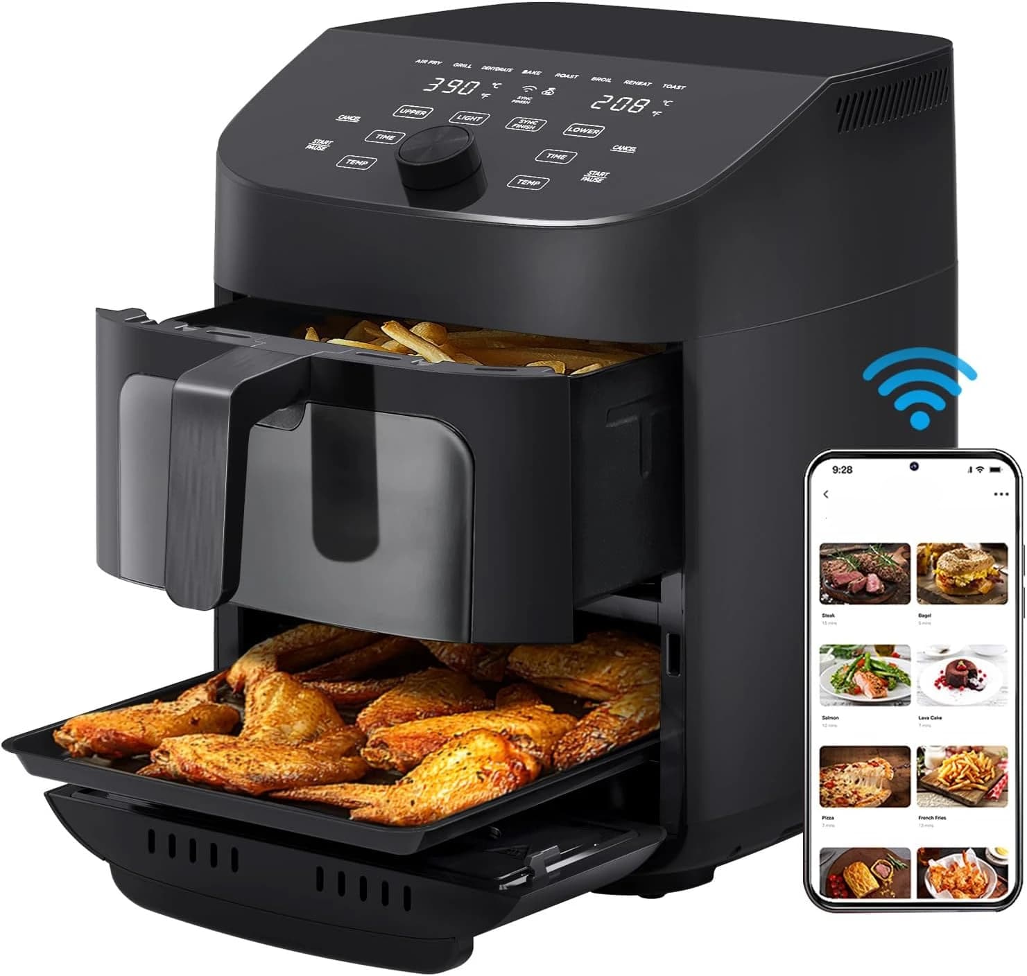Smart Sync Finish, Works with Alexa, Wi-Fi Connectivity, 50+ App Recipes for family meals, Bake, Roast, Grill, Broil, Toast