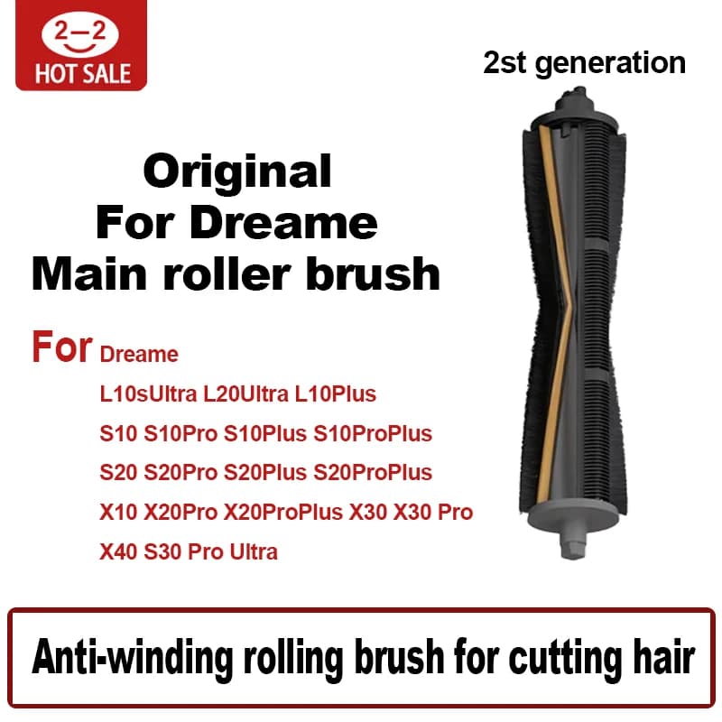 Cutting Hair Anti-Tangle Roller Brush For Dreame L10S Ultra L20 Ultra LX10 X20 Pro X30 X30 Pro L30 Ultra X40 Spare Parts Accesso