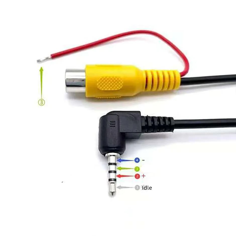 Rearview Camera Connection Cable RCA To 2.5mm AV Converter Cable Car Rear View Reverse Parking Camera for Car DVR Dashcam