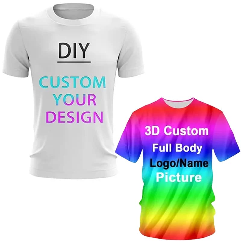 DIY Custom Graphic T Shirt for Men Clothing Fashion 3D All Covered Printed Customized Logo Photo Male Personalized Gifts T-shirt