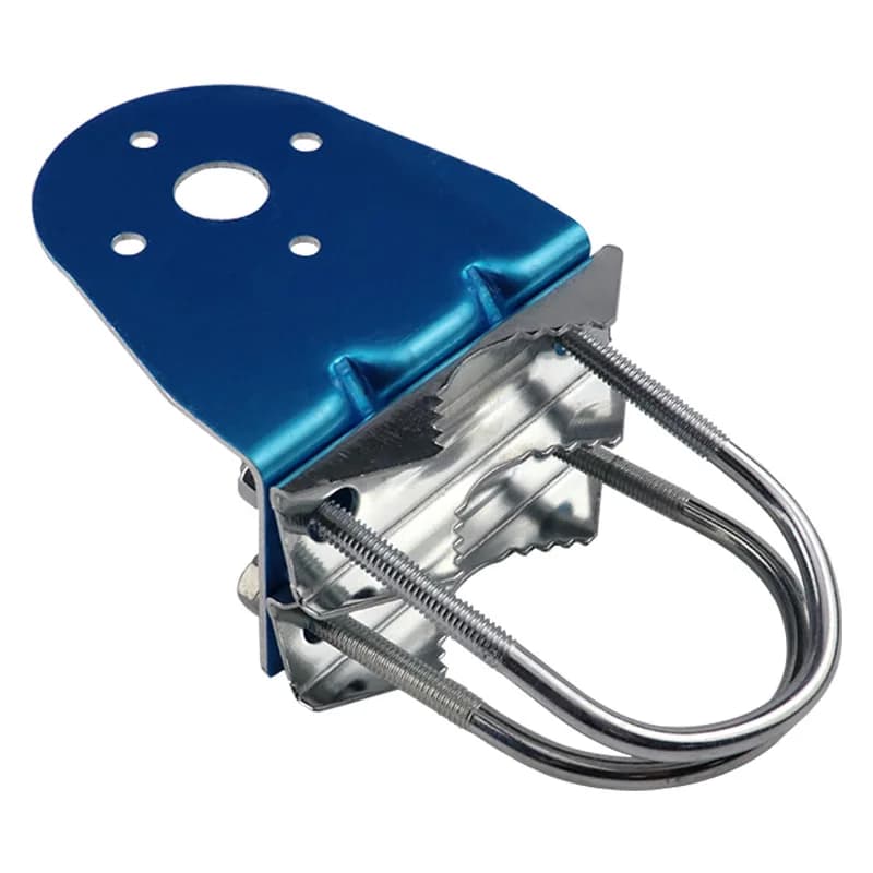 Antenna Pole Mount Bracket with Double U-Bolts Clamp V Jaw Bracket for Outside Home Antenna Pole Holder