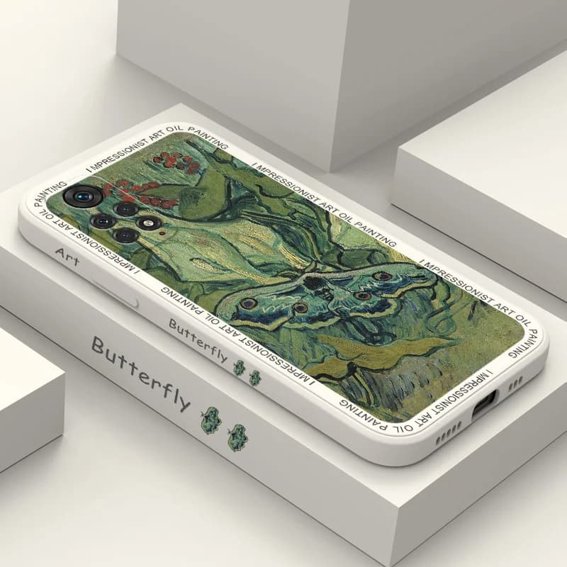 Oil Butterfly Phone Case For Xiaomi Redmi Note 13 12 12S 11 11S 10 10A 10T 10S 9T 9 8 7 Pro Plus 10C 9A 9C 9T 4G 5G Cover