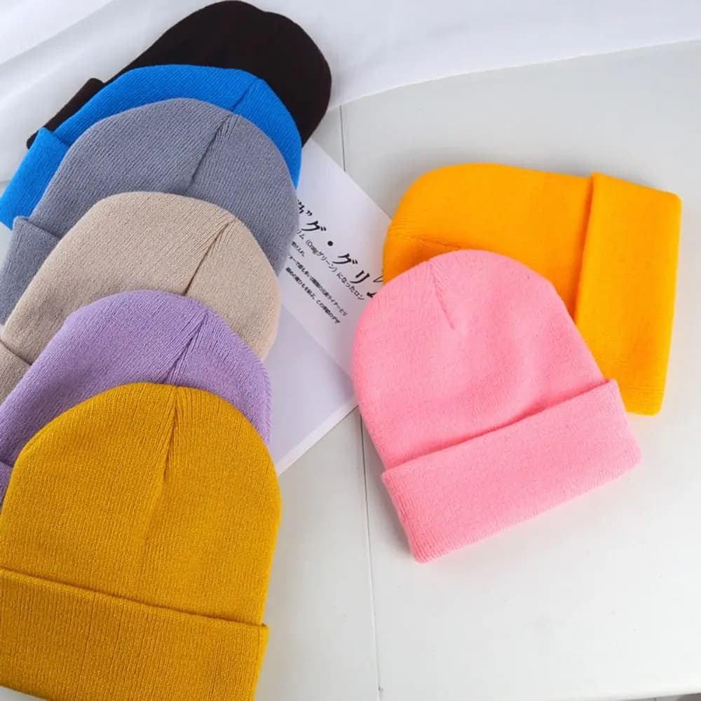 Fashion Thickened Winter Hats Ear Protection Solid Cute Knitted Hat Outdoor Keep Warm Bonnet Cap for Men Women