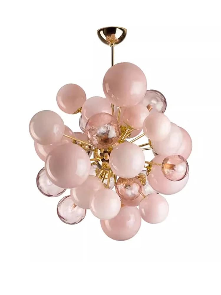 Dreamy Pink Glass Bubble Pendant Lights LED Home Decor Ceiling Lamp Indoor Hanging Lighting Fixture for Living Room
