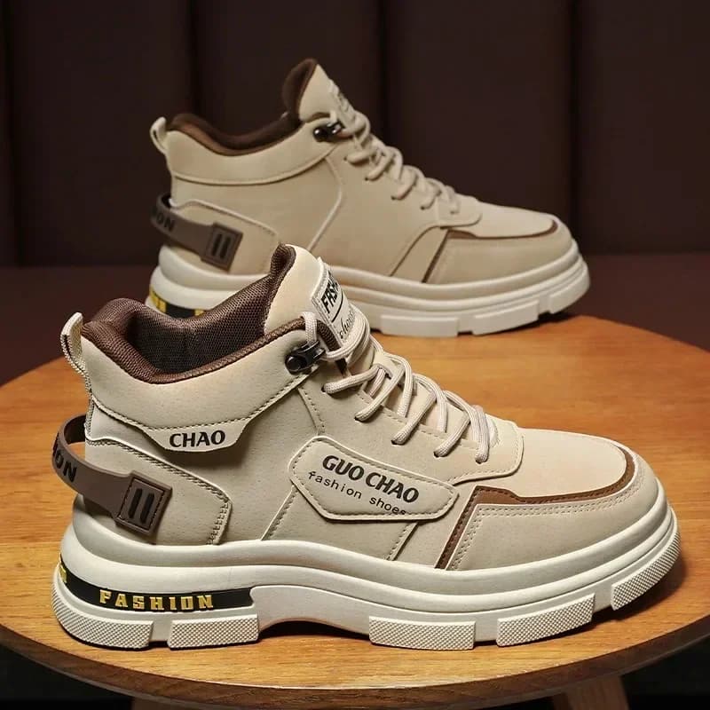 Men‘s Casual Sneakers High Quality Comfortable High Top Ankle Boots Chelsea Fashion Cowboy Work Shoes Trend Versatiled Hombres
