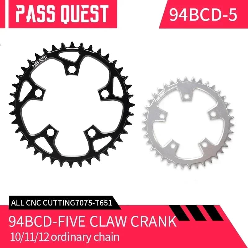 PASS QUEST 94 BCD (5-bolt) ROUND Narrow Wide Chainring