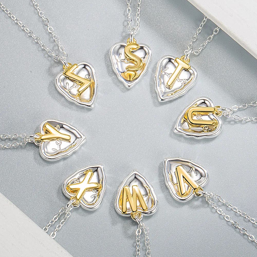 Vintage 925 Sterling Silver 26 Style Letter Necklaces For Women  Elegant Jewelry Wholesale  Money 925 jewellery