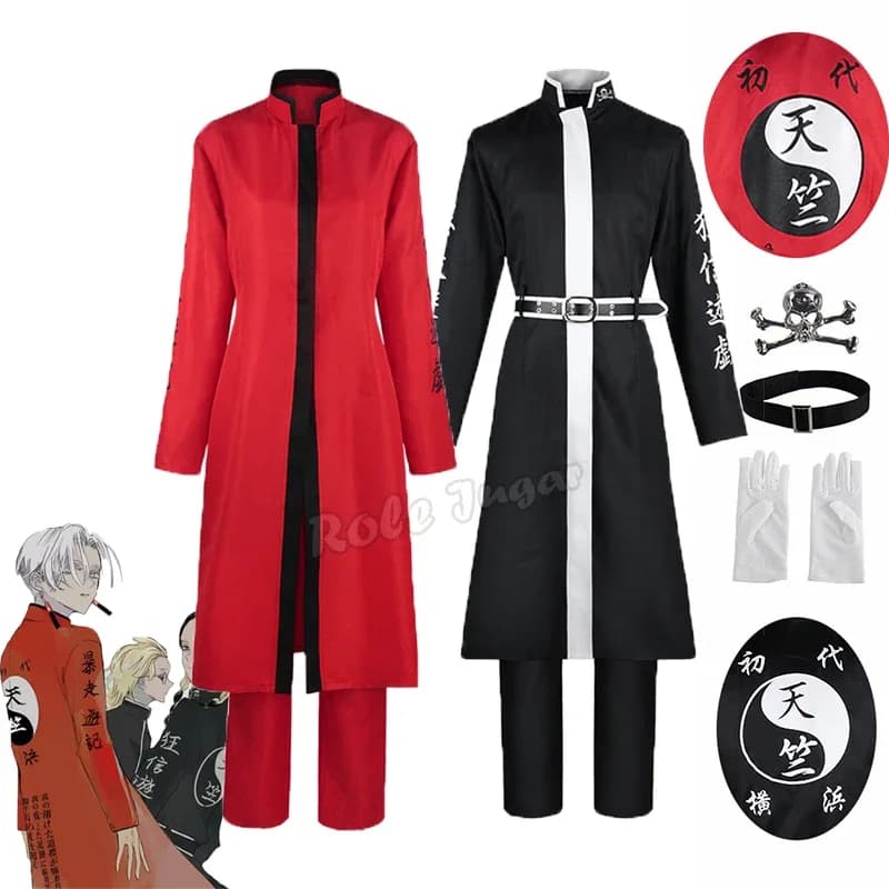 Anime Tenjiku gang Izana Kurokawa cosplay costume jacket pant red uniform kakucho Hitto ran Haitani black outfit