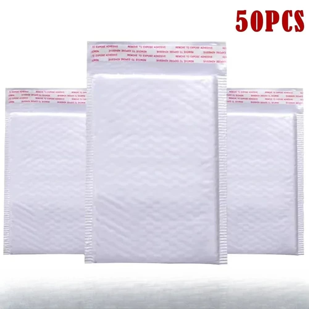 50pcs Pearlescent Film Waterproof Bubble Bag Packaging Express Bag White Foam Self Seal Pack Bag ShippingbagThickened Envelope