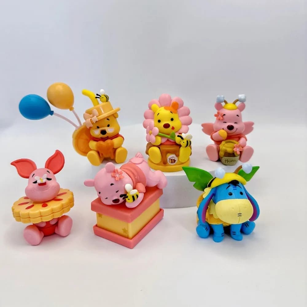 Disney Winnie The Pooh Honey Gourmet Pooh Bear Piglet Eeyore Cute Cartoon Doll Garage Kit Dolls Models Six Styles Cake Ornament