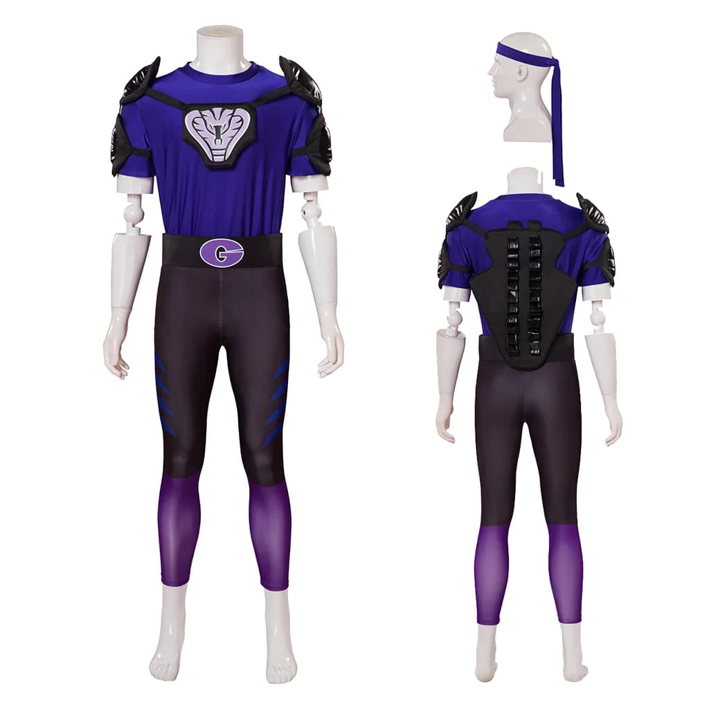 Dodgeball Purple Cobras Costume White Role Play Costume Purple Slim Fit Sportswear Adult Men's Costume