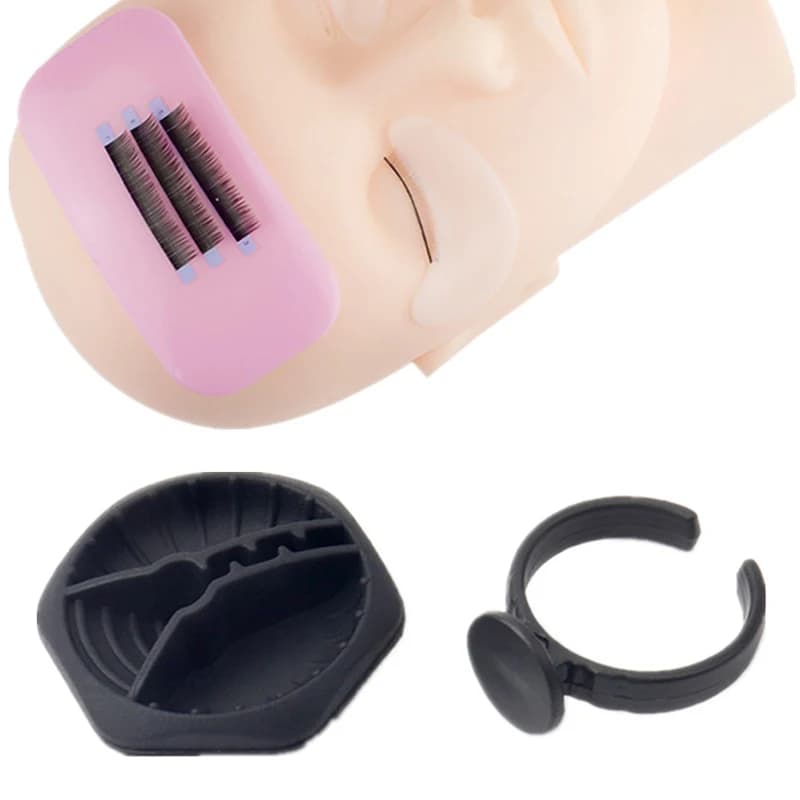 Detachable Grafting Eyelash Ring Cup Removable Eyelash Perm Palette Ring Nail Color Mixing Hand Painted Uv Gel Diy Manicure Tool