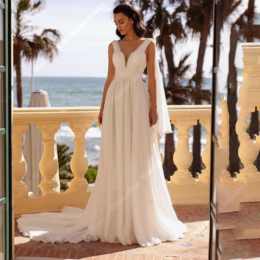 Elegant Sexy Deep-V Women Wedding Dresses  A-Line Tulle Bridal Gowns Formal Sweetheart Engagement Banquet Vestidos De Novia 2024