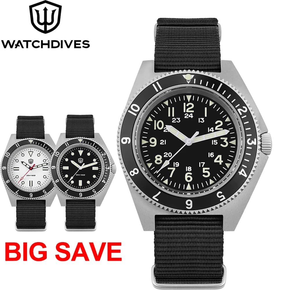 Watchdives WD1972 Quartz Watch VH31 Sweep Seconds Movement Sapphire Glass Stainless Steel Watches Waterproof Luminous Wristwatch