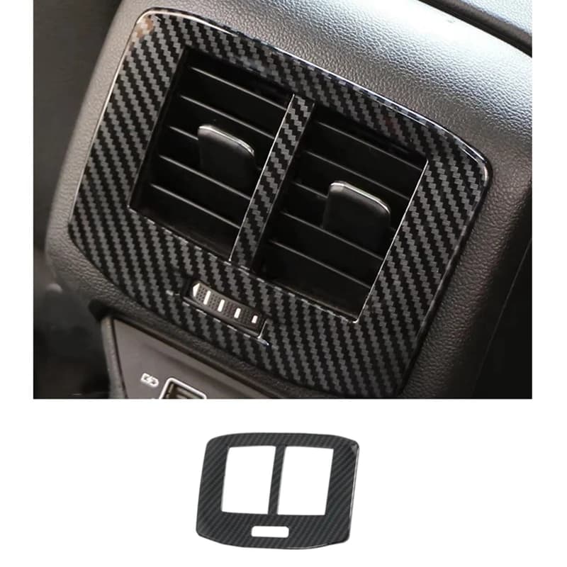 For VW T-Roc 2018-2023 Carbon Fiber Car Rear AC Air Vent Outlet Panel Trim Cover Accessories