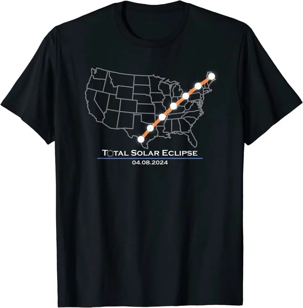 America Totality Total Solar Eclipse T-Shirt Anime Graphic T-shirts For Men Clothing Women Short Sleeve Tees Unisex Summer