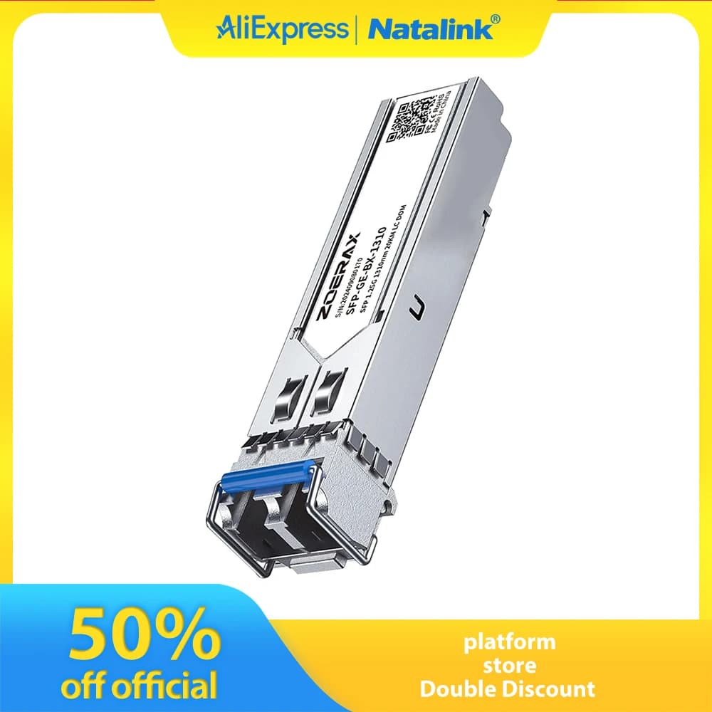 Natalink 1.25G LC SFP Single-mode Duplex Optic Module 1000 Base LX 1310nm up to 20km DDM LC Gigabit SFP Fiber Transceiver Module