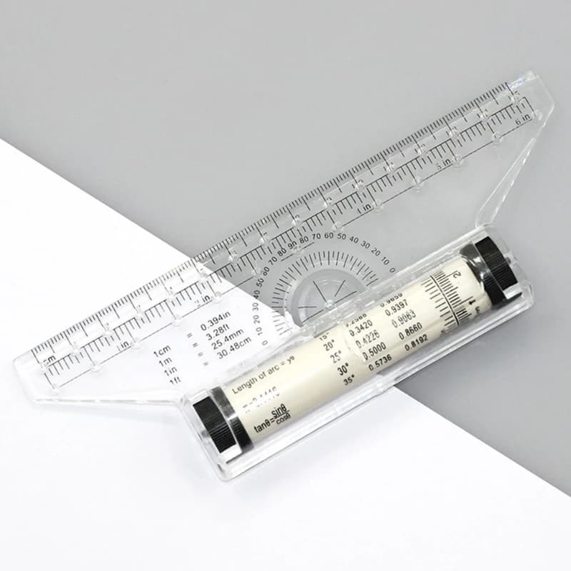 Drawing Ruler Scale Measuring Ruler 15cm Drafting Tool Drawing Roller Ruler Multifunctional Parallel Ruler 87HA