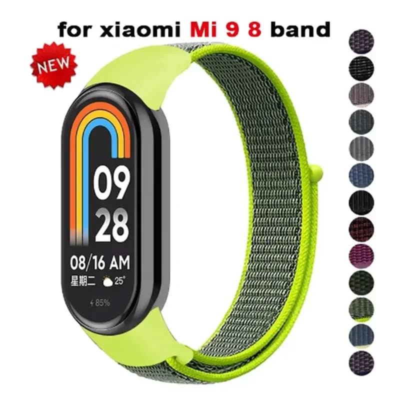 Nylon Loop Strap For xiaomi Mi Band 9 8 7 6 5 4 3 Bracelet SmartWatch Wristband Replacement sport pulsera watchband Miband 8 NFC