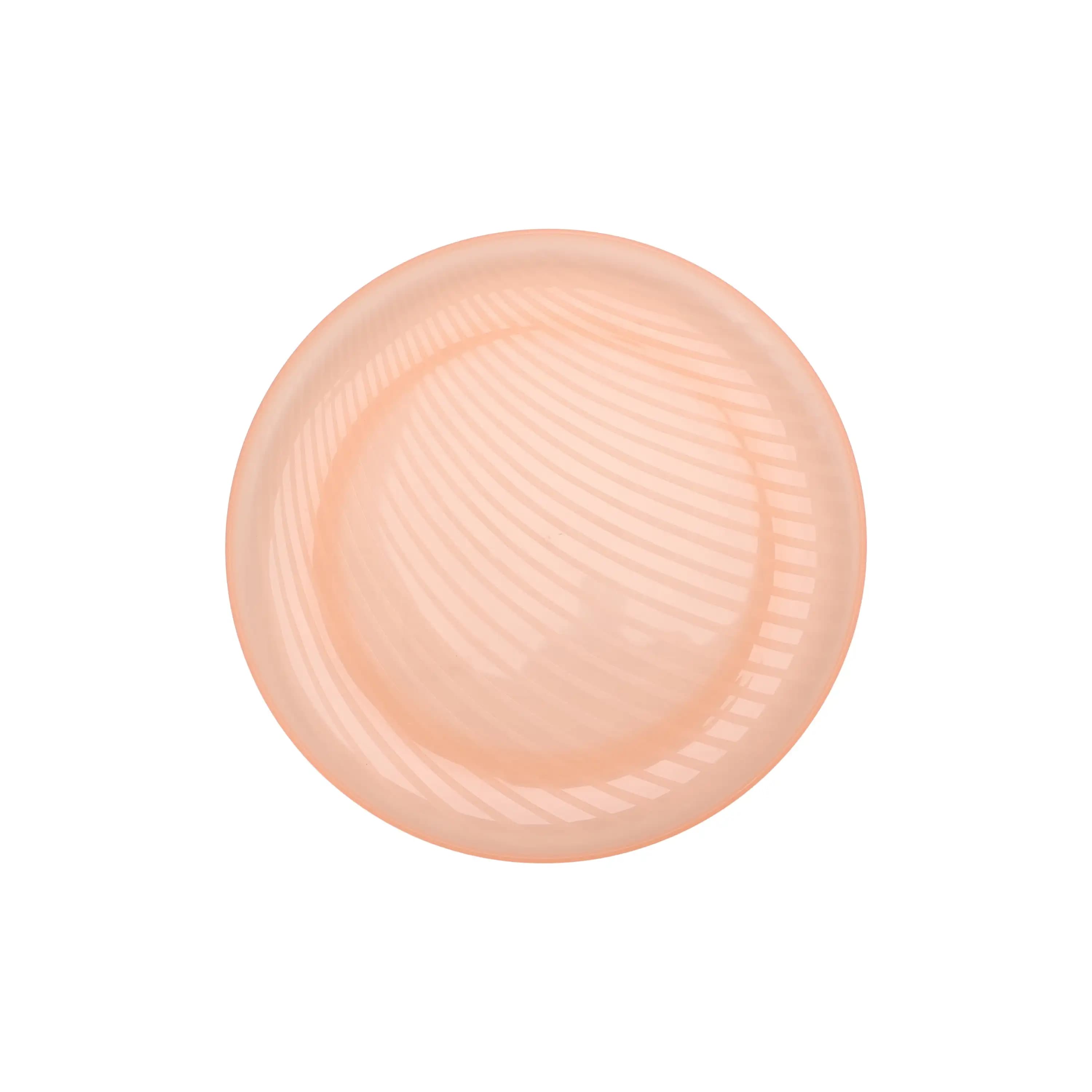 Pink Round Plastic Swirl Pattern Plate, 10.5 inch