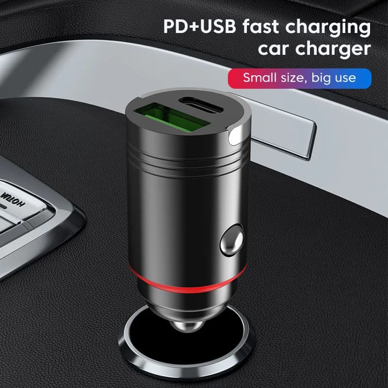 Olaf Pull Ring 66W PD+QC Fast Charging Mini Car Charger USB C Car Phone Charger Adapter For iPhone 14 13 Xiaomi Samsung Huawei