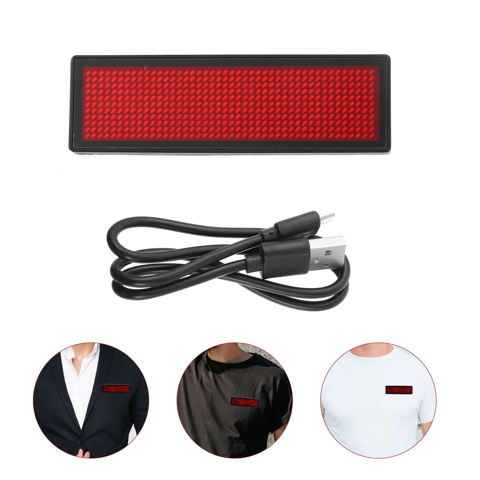 Charge LED Electronic Screen Badge Digital Message Board Pcv Display Reusable Price Tag Name