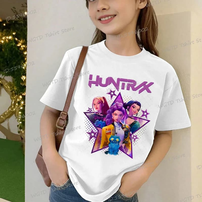 Toddler Girl Clothes Hot Movie Print Cartoon Tee Shirt Funny Gift for Fans Harajuku Cool Kids T-shirts Cotton Summer Tops