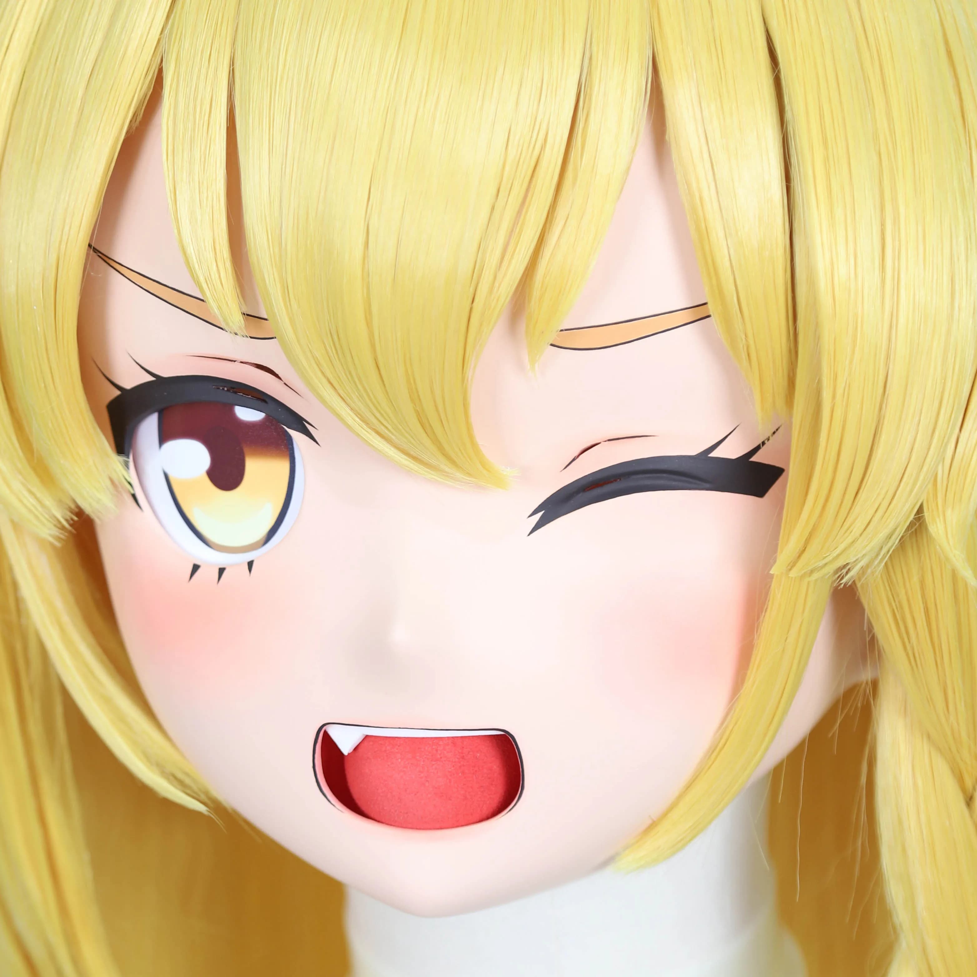 (HY-089) Customize Character Female/Girl Resin Kig Full Head With Lock Anime Cosplay Japanese Anime Kigurumi Mask