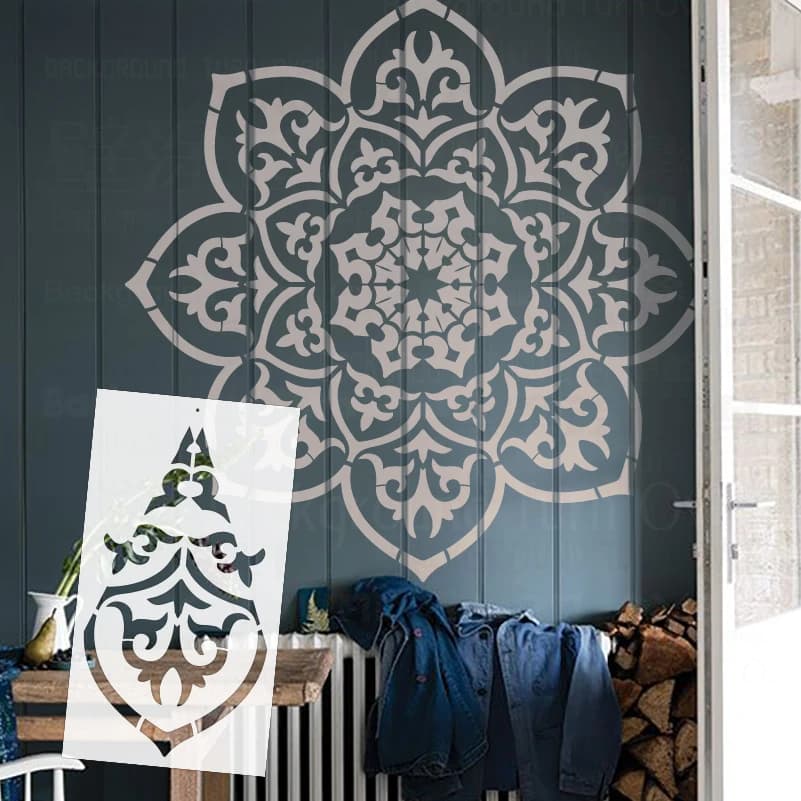 110cm - 150cm Stencil Wall For Painting Template To Paint Furniture Makers Decorative Plaster Huge Giant Mandala Round S232