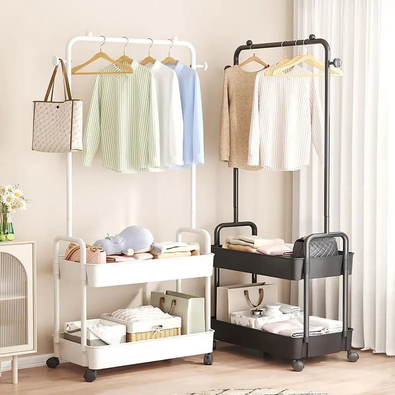 Simple Clothes Rack Hat Rack Floor Standing Home Clothes Hanger Bedroom Dormitory Coat Rack Balcony Clothes Drying Pole Rack