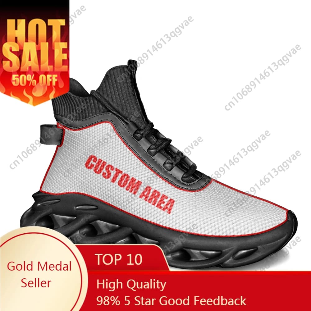 Custom High Top Flats Sneakers Mens Womens Sports Running Shoes High Quality Sneaker Lace Up Mesh Footwear Customized Made Shoe