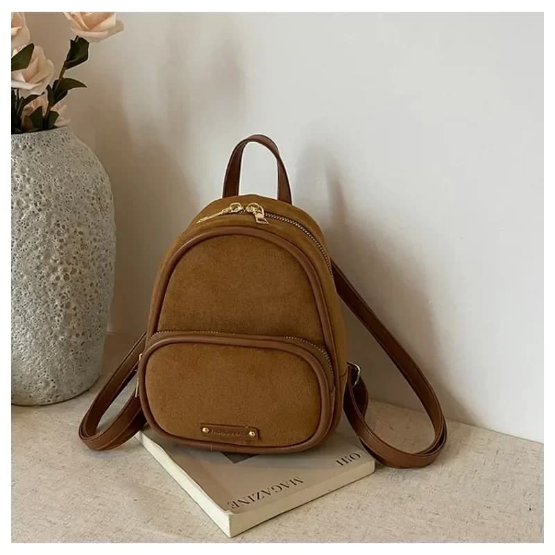 Minimalist Mini Backpack for Women 2025 Korean Edition New Autumn/Winter Retro Leisure Versatile Commuter Backpack Sac À Dos