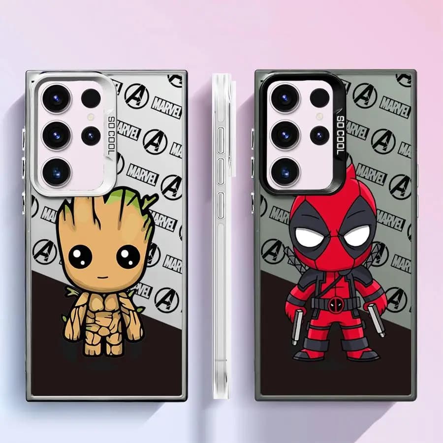 Marvel Deadpool Groot Phone Case for Samsung Galaxy S24 Ultra S23 Ultra S20 S23 FE S22 S20 Plus S21 Note 20Ultra Luxury Cover