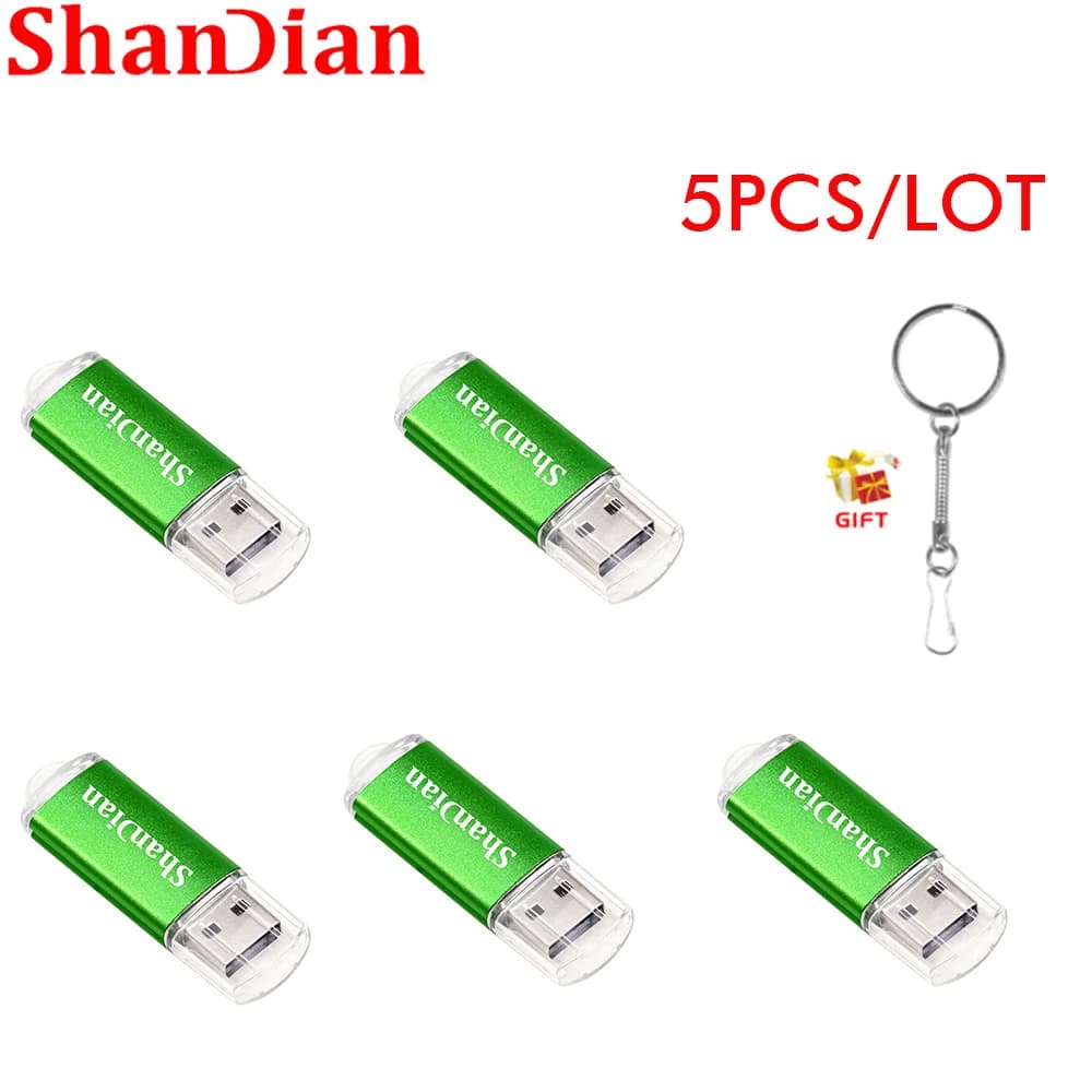 5PCS/LOT New Portable USB Flash Drives 128GB 4GB Pen Drive 64GB Memory Stick Pendrive Free Custom Logo Gifts Key Chain Oval Red