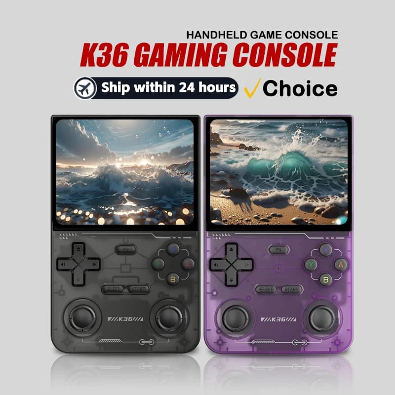 K36 Retro Handheld Video Game Console Linux System 3.5-inch IPS Screen Portable Handheld Video Player Suitable for PS1/PSP/N64
