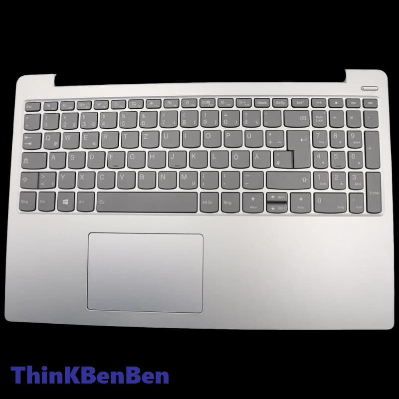 DE German Platinum Grey Keyboard Upper Case Palmrest Shell Cover For Lenovo Ideapad 330S 15 15IKB GTX1050 5CB0R34813