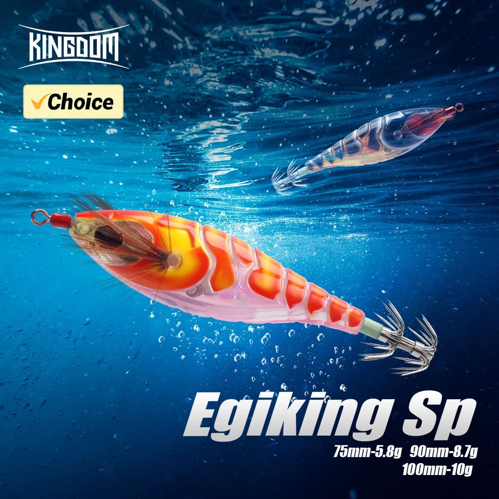 Kingdom SP Fishing Lures 5.8g 8.7g 10g Squid Jigs Artificial Squid Hook Jigging Baits Sea Fishing Cuttlefish EGI Luminous Bait