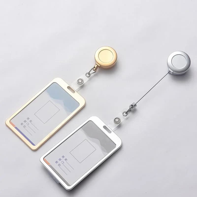 Aluminum Alloy Card Cover Case Women Men Work Name Bank ID Card Holders Business Badge Case Credit Card Badge Case Bag Pouch