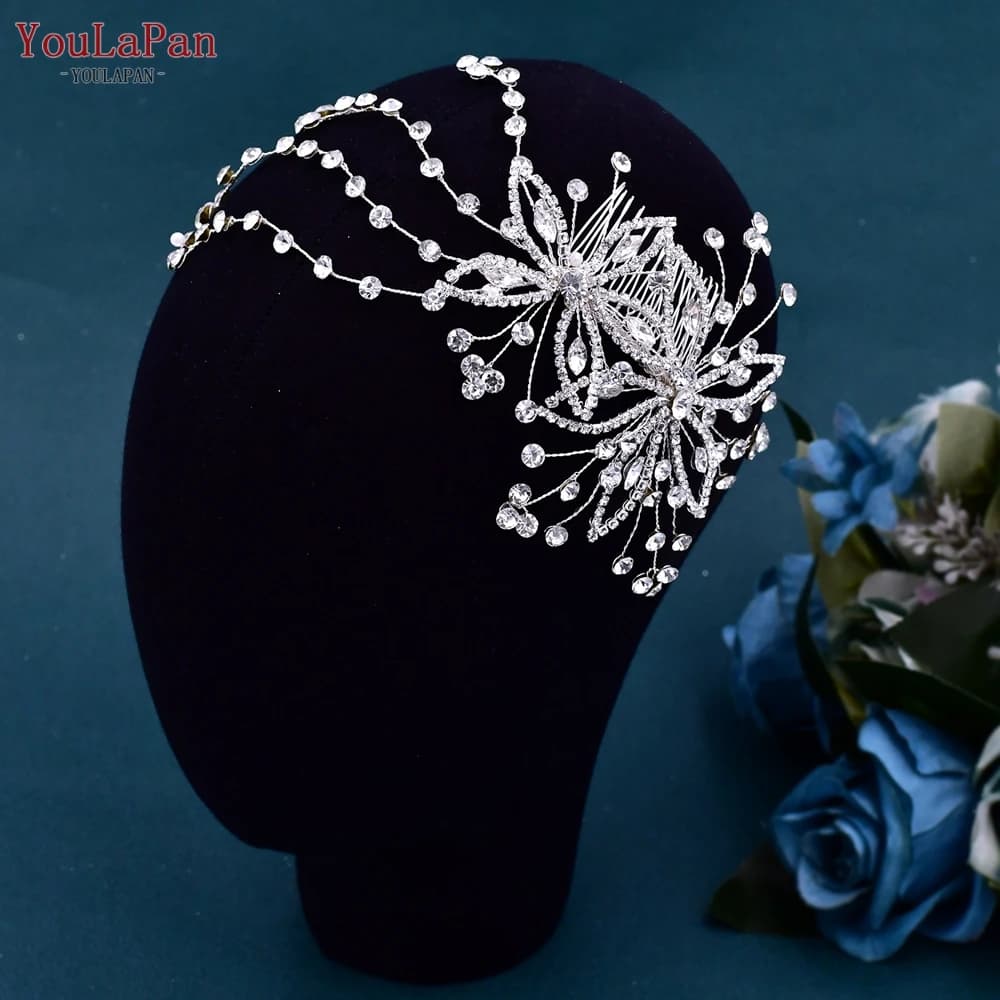 YouLaPan HP499 Wedding Comb Rhinestone Bridal Hairpin Wedding Hair Accessories Bride Headdress Pageant Headwear Bridesmaid Tiara