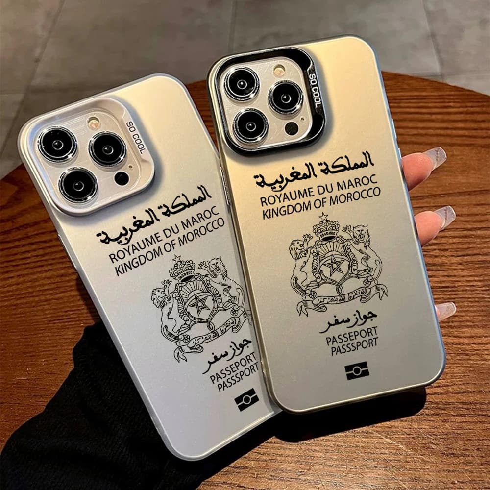 Morocco Passport Luxury Phone Case for OPPO Reno 6 6Pro 7 7Pro 7Z 8T 10Pro Plus 5G Matte Shockproof Back Cover Funda