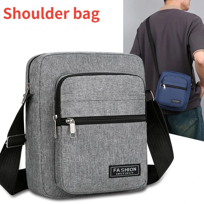 New Men Crossbody Bags Men's Shoulder Bags Boy Messenger Bags Man Handbags for Travel Casual Large Satchel Grey