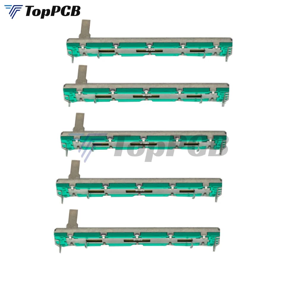 5PCS Straight Slide Liner Potentiometer Mixer Fader Variable Resistors B103 10K Ohm 75mm Dual Channel Fader for Dimming Tuning