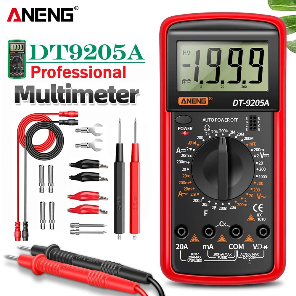 ANENG DT9205A Digital Profesional Multimeter AC/DC Voltage Current Test Capacitance NCV Resistance Ohm Electrical Test Meter Too